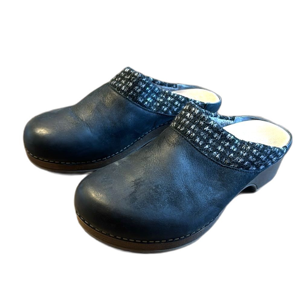 Dansko Bev Burnished Nubuck Leather Backless Clog Slide Mule size 39 8.5-9